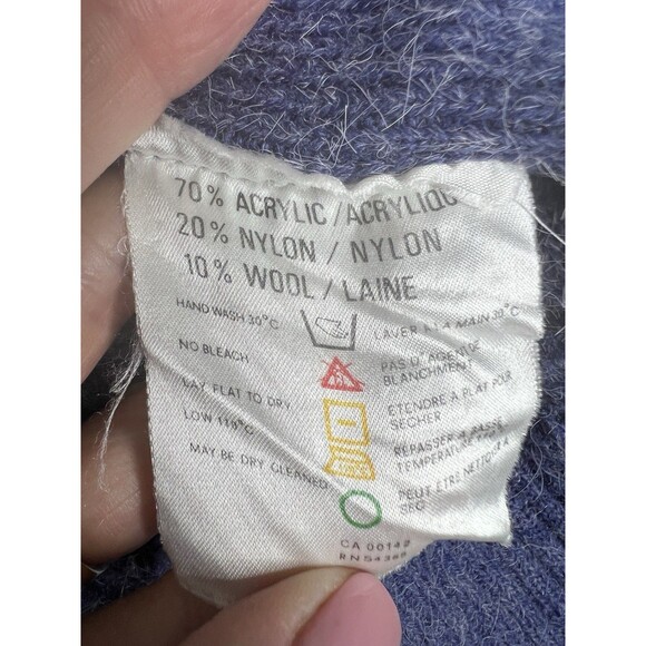 Vintage TanJay Knit Sweater Vest Sz S Purple V-Neck Collard Cottagecore Grandma - Picture 8 of 8